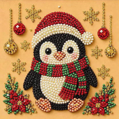 Christmas Diamond Art Kit, Cute Santa Pearl Bead Painting Craft, DIY Pearl Diamond Painting for Adults Beginners, Holiday Home Decor Gift