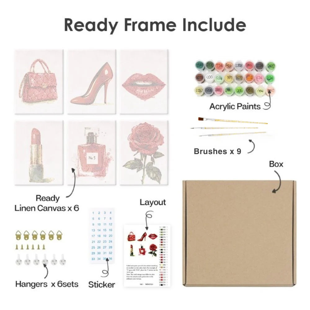 6 Mini Paintings - Pastries