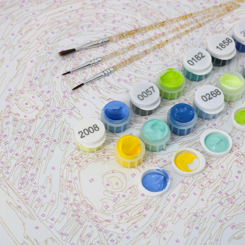 6 Mini Paintings - Colorful Trees Set