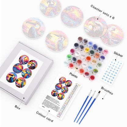Paint by Numbers Coasters #1